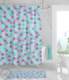 Purple Teal Mermaid Scales Shower Curtain SistersTwins Bathroom Decor Shower Curtain BAth MAt Towel Girl Bathroom S136