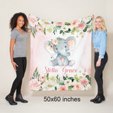 Fox Milestone Blanket Baby Woodland Girl  Monthly Growth Tracker Floral Woodland Blanket Newborn Baby Girl Fox Blanet Baby Gift B183