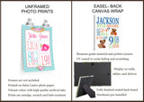 Girl Birth Print,Polka Dot Birth Print,Pink Green Birth Announcement,Girl Baby ,Pink Purple Green Nursery Decor-PRINT OR CANVAS