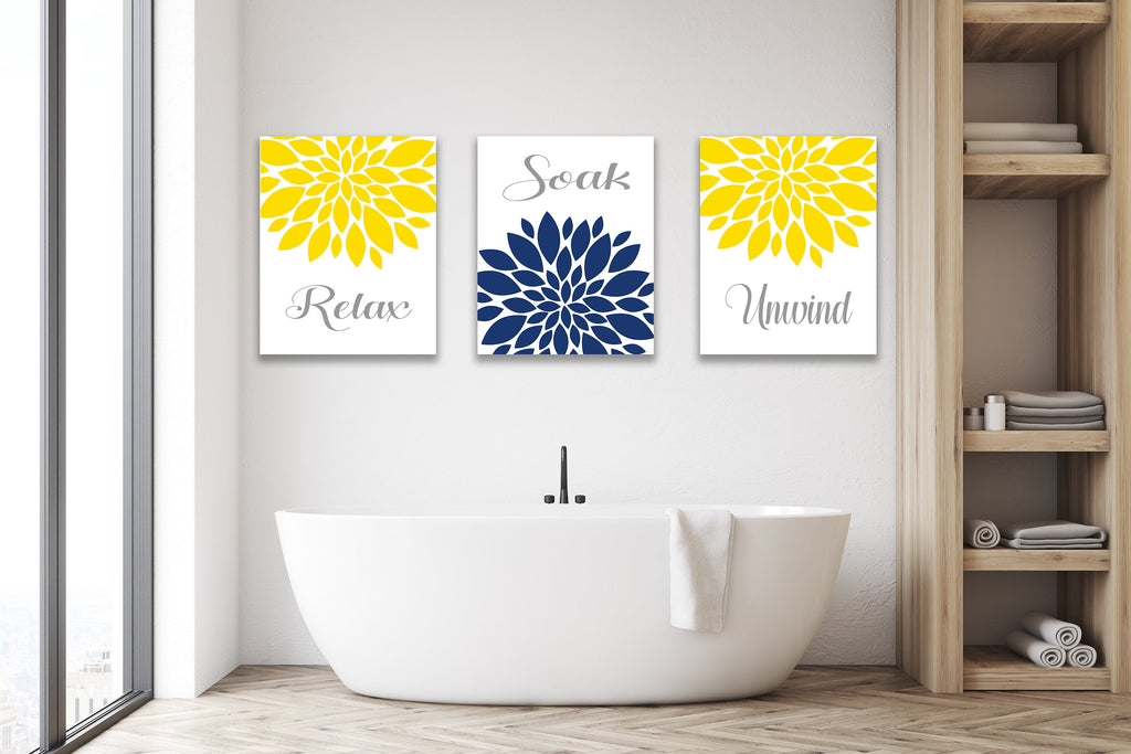 yellow and blue bathroom