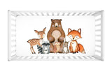 Woodland Animals Crib Sheet Watercolor Forest Animals Newborn Baby Shower Gift Nursery  Mattress Cover Gift C116