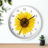 Sunflower Floral Wall Clock, Floral Nursery Wall Clock, Girl Bedroom Decor