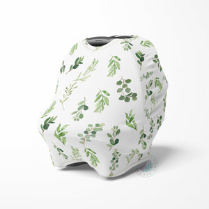 Baby Boy Girl Car Seat Canopy Cover Eucalyptus Green Leaves Greenery Shower Gift Shopping Cart Highchair Nursing Privacy Cover C120