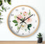 Floral Wall Clock, Blush Pink Coral Watercolor Flowers Nursery Wall Clock, Baby Girl Bedroom Decor T112