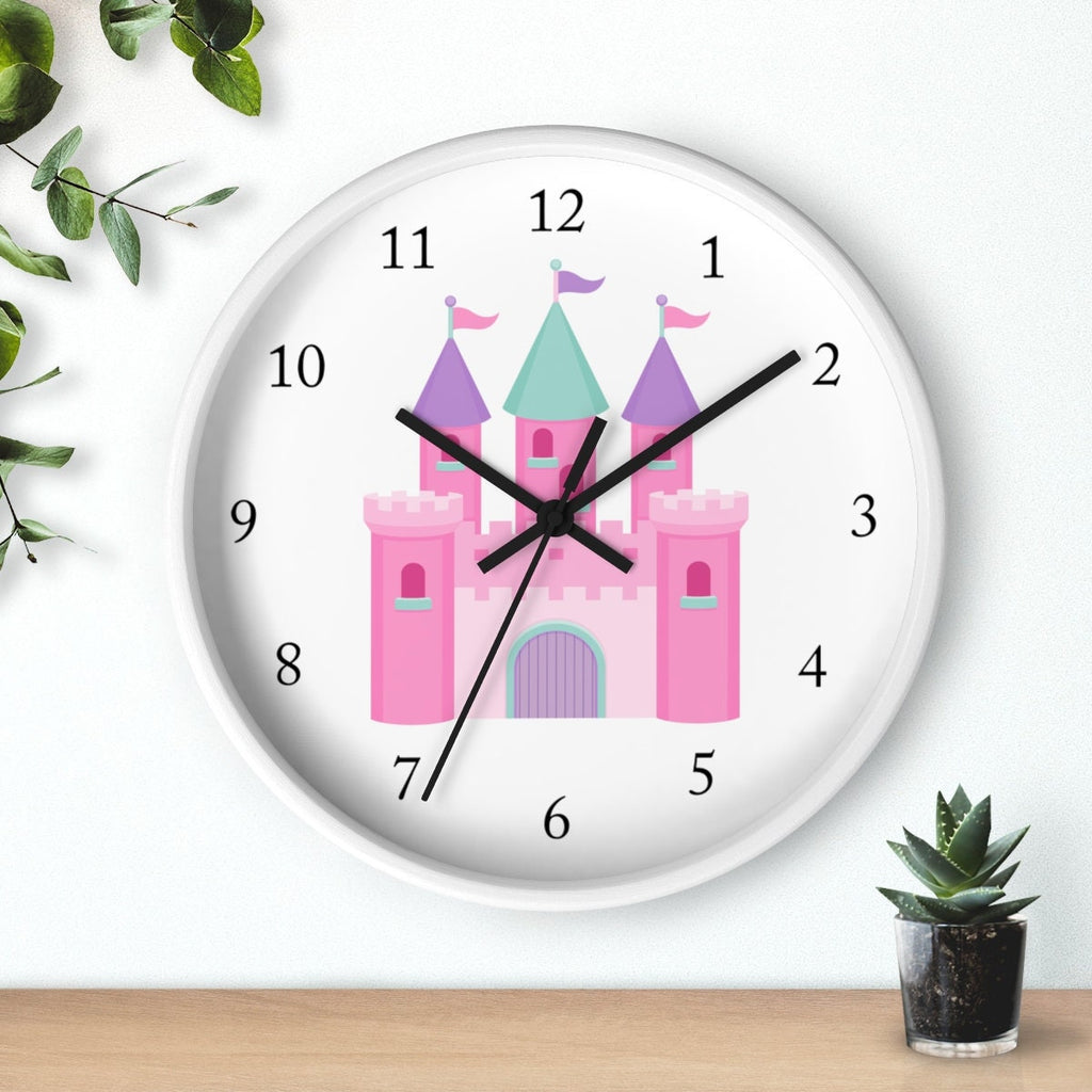 Princess Kids Wall Clock, Castle Girl Bedroom Wall Decor  Baby Nursery Wall Clock T116