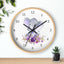 Elephant Purple Floral Wall Clock, Kids Wall Clock,  Nursery Wall Clock, Girl Boy Bedroom Decor, Elephant Animals Nursery Decor 136