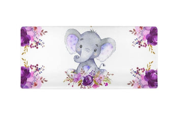 Elephant Purple Floral Baby Changing Pad Cover Purple Lavender  Watercolor Flowers  Shower Gift Nursery Crib Bedding C166