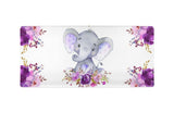 Elephant Purple Floral Baby Changing Pad Cover Purple Lavender  Watercolor Flowers  Shower Gift Nursery Crib Bedding C166