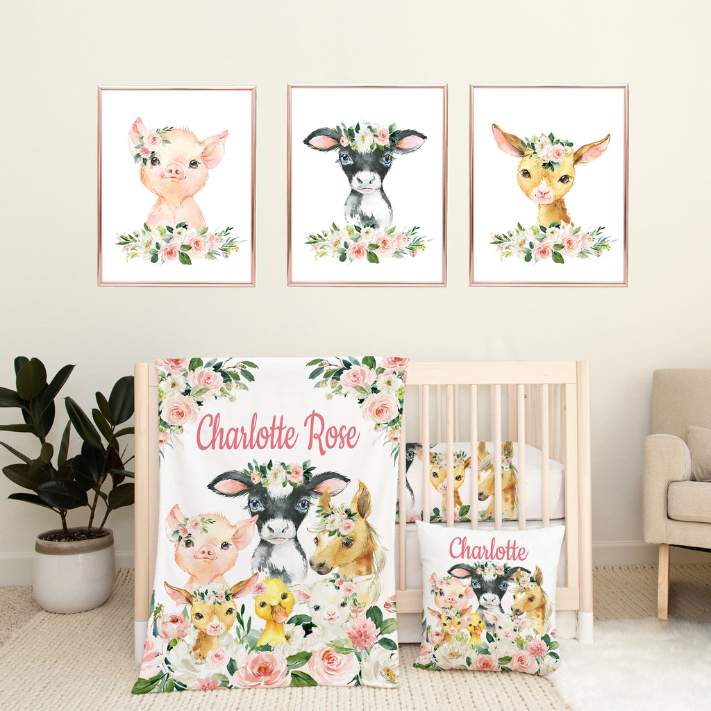Gender Neutral Turtle Themed Baby Room Farm Animals Blush