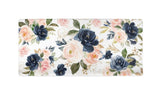 Floral Changing Pad Cover,  Navy Blue  Blush Pink Watercolor Flowers  Baby Shower Gift  C172
