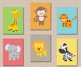 Jungle Animals Nursery Wall Art Safari Nursery Wall Art Neutral Nursery Decor Neutral Baby Room Art Zoo Animals Nursery Wall Art 521-Sweet Blooms Decor
