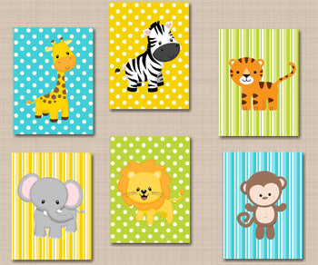 Jungle Animals Nursery Wall Art Safari Nursery Wall Art Zoo Animals Nursery Wall Art,Safari Nursery Decor,Animals Wall Art Decor Neutral 503-Sweet Blooms Decor