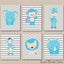 Jungle Animals Nursery Wall Art Teal Blue Gray Safari Nursery Wall Art Zoo Animals Nursery Wall Art Blue Gray Chevron Nursery Decor 510