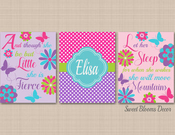 Let Her Sleep When She Wakes Though She Be Little She Is Fierce Girl Flowers Butterflies Bedroom Baby Girl Nursery C588-Sweet Blooms Decor