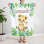 Lion Baby Name Blanket Personalized Baby Lion Blanket Baby Shower Gift Tropical Leaves Newborn Monogram Safari Jungle Animals  B1231