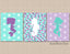 Mermaids Wall Art Purple Teal Mermaid Scales Girl Bedroom Decor Sea Horse Star Fish Bathroom Wall Art UNFRAMED  C341
