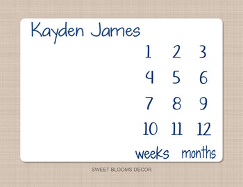 Milestone Blanket Baby Boy Girl Personalized Black White Simple Age Blanket Gender Neutral Newborn Monthly Blanket Baby Shower Gift 934