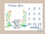Milestone Blanket Elephant Baby Boy Girl Monthly Growth Tracker GFloral Wreath Animals Tracking Girl Elephants Nursery Decor Floral B134