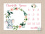 Milestone Blanket Elephant Girl Coral Pink Blush Floral Personalized Newborn Baby Girl Watercolor Wreath Flowers Baby Shower Gift B667