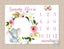 Milestone Blanket Elephant Monthly Blanket Personalized Newborn Baby Girl Blanket Watercolor Floral Wreath Flowers Baby Shower Gift B388