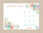 Milestone Blanket Floral Personalized Coral Teal Watercolor Flowers Wreath Monthly Growth Photo Newborn Baby Girl Name Shower Gift B624