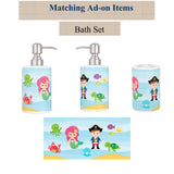 Sea Animals Mermaid Pirate Shower Curtain Bath Mat Towel Bath Set S108
