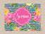 Modern Baby Girl Blanket Pink Purple Teal Floral Navy Stripes Baby Girl Monogram Blanket Flowers Wreath Monogram Bedding Nursery  B200