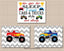 Monster Trucks Kids Room Wall Art Bedroom Decor Playroom Cars Baby Gift Transportation To Go to Sleep I count Red Blue  C814