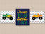 Monster Trucks Wall Art Trucks Kids Room Yellow Orange Green Monster Trucks Boy Room Decor Transportation Wall Art  C847