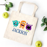 Monsters Tote Bag Personalized Kids Canvas School Bag Custom Preschool Daycare Toddler Beach Totebag Birthday Gift Library T130-Sweet Blooms Decor