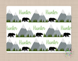 Mountain Bear Forest Personalized Baby Boy Name Blanket Adventure Awaits Baby Shower Gift Newborn Swaddle Receiving Blanket 661-Sweet Blooms Decor