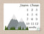 Mountains Milestone Blanket Monthly Growth Tracker Baby Boy Blanket Forest Trees Woodland  Bedding Baby Shower Gift  B642