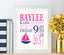 Nautical Birth Print,Nautical Birth Announcement,Navy Pink Girl Nautical Nursery Art Decor,Nautical Baby Shower -PRINT OR CANVAS
