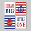 Nautical Boy Nursery Wall Art Red Navy Blue Stripes Dream Big Little One Boat Anchor Baby Bedroom Decor Shower Gift   C208
