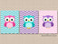 Owla Girl Nursery Wall Art Purple Pink Teal Owl Baby Bedroom Decor Pink Purple Teal Chevron BAby Shower Gift UNFRAMED  C397