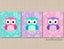 Owls Girl Nursery Wall Art Owl Girl Bedroom Decor Purple Pink Teal Dandelion Flowers Floral Baby Shower Gift UNFRAMED  C396