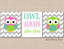 Owls Girl Nursery Wall Art Pink Green Gray Chevron BAby Girl Bedroom Decor Owl Always Love You Birthday Shower Gift C401