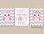 Owls Nursery Decor Girl Wall Art Pink Gray Owl Always Love You Art Baby Girl Bedroom Decor Shower Gift Chevron  C644