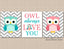 Owls Nursery Wall Art Coral Teal Aqua Gray Chevron Owl Always Love You BAby Girl Bedroom Decor Floral Flowers    C348