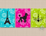 Paris Girl Wall Art Bedroom Decor Eiffel Tower Chandelier Poodle Wall Art Paris Bedroom Decor Pink Teal Green C606-Sweet Blooms Decor