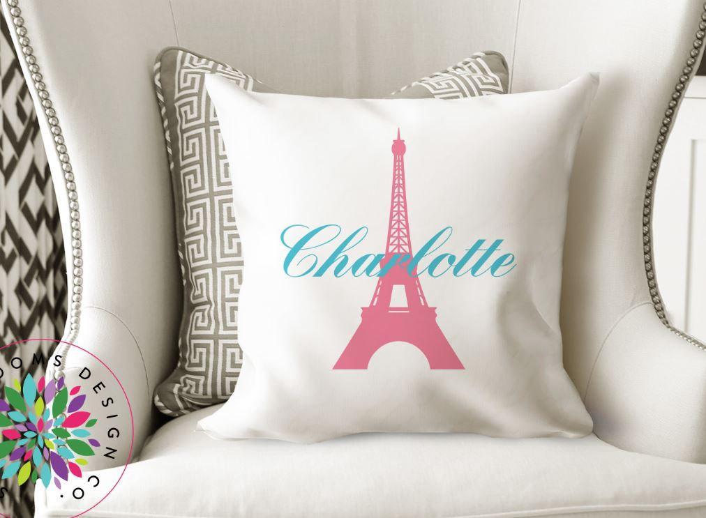 Paris Throw Pillow Eiffel Tower Girl Bedroom Decor Pillow Pillow