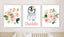 Penguins and Blush Pink Coral Floral Nursery Wall Art C943