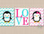 Penguins Nursery Wall Art Penguins Kids Room Decor Wall Art Penguins Pink Teal Blue Love Bedroom Decor Bathroom  C634