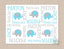 Personalized Elephant Name Blanket Light Blue Gray Baby Boy Monogram Blanket Elephant Baby Shower Gift Decor Nursery Bedding Decor B155