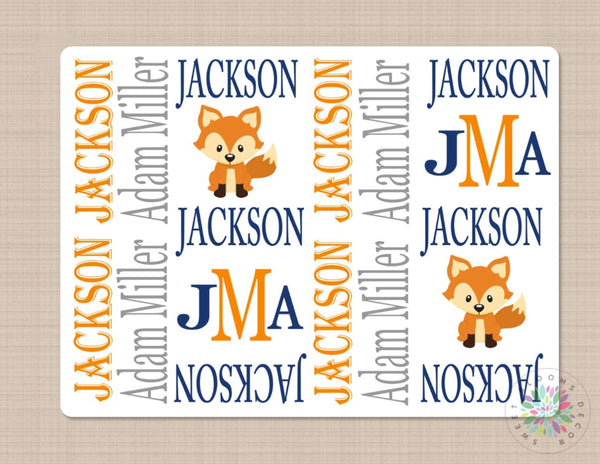 Woodland Fox Personalized Name Gift Wrapping Paper - Baby, Kids
