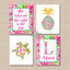 Pineappe Turtle Watercolor Floral Girl Bedroom Decor She Believed She Could So She Did Name Monogram   C700