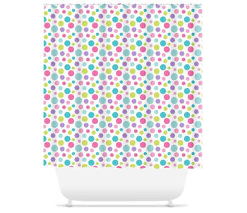 Polkadots Shower Curtain Baby Girl Polka Dots Circles Bathroom Bath Mat Towel Modern Pink Purple Teal Shower Curtain Guest Bathroom S151