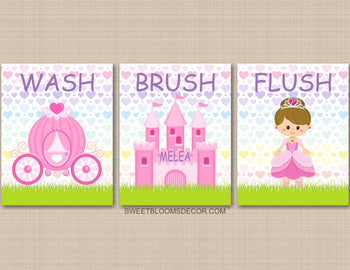 Princess Bathroom Wall Art Magical Princess Kids Bath Decor B193