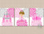 Princess Floral Nursery Wall Art Pink Gray Flowers Princess Girl Bedroom Decor Castle Tiara CrownBathoom Sisters   UNFRAMED