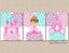 Princess Floral Nursery Wall Art Pink Purple Teal Princess Baby Girl Bedroom Decor Castle Carriage Flowers UNFRAMED  C439